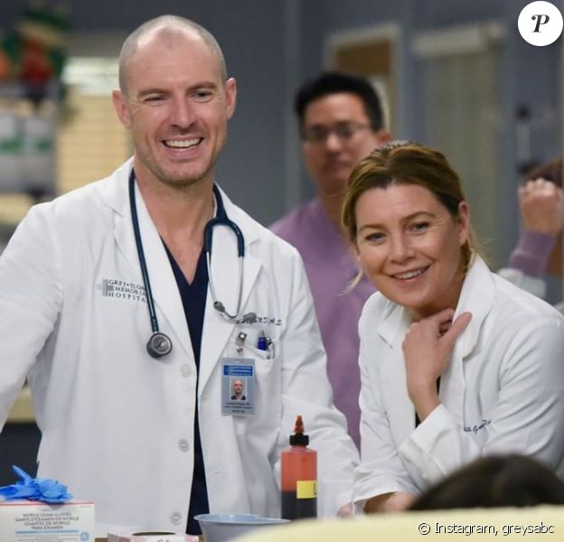 Richard Flood (Dr Hayes) Ellen Pompeo (Dr Meredith Grey) dans la saison 16 de "Grey's Anatomy".