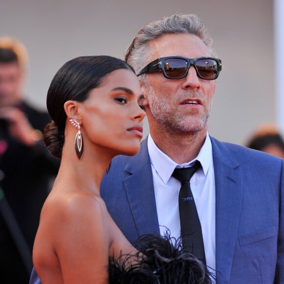 Vincent Cassel et sa femme Tina Kunakey - Red carpet du film "J'accuse" lors du 76e Festival du Film de Venise, la Mostra à Venise en Italie le 30 Août 2019.