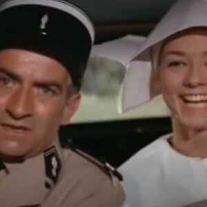 Soeur Clotilde (France Rumilly) avec Louis de Funès dans Le Gendarme de Saint-Tropez (1964).