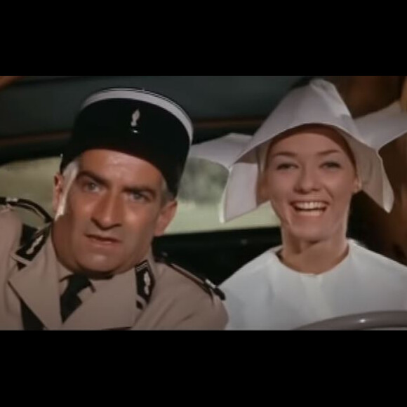 Soeur Clotilde (France Rumilly) avec Louis de Funès dans Le Gendarme de Saint-Tropez (1964).