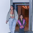 Exclusif - Kim Kardashian et sa fille North West sont allées à la présentation de la 8ème saison du label Yeezy au siège du Parti Communiste à Paris, le 2 mars 2020