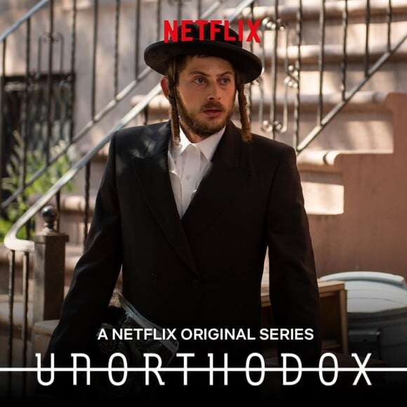 Amit Rahav, l'acteur de "Unorthodox", nouvelle série Netflix mise en ligne le 26 mars dernier et portée par cet acteur de 24 ans. Affiche de la fiction.