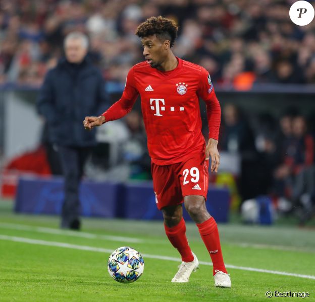 Kingsley Coman lors du match de Ligue des Champions entre le Bayern de Munich et Tottenham à Munich le 11 Décembre 2019. Le Bayern a gagné 3 à 1.