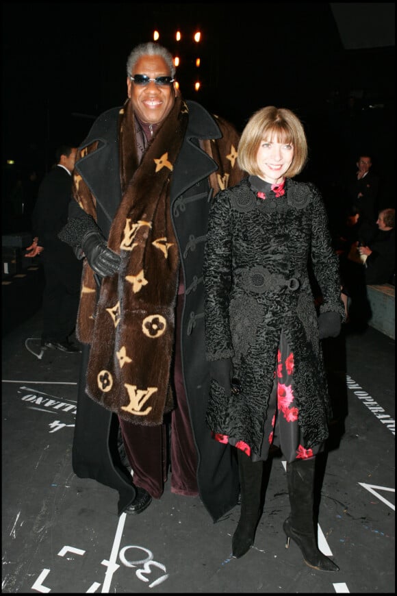 Anna Wintour et Andre Leon Talley à Paris, le 5 mars 2005.