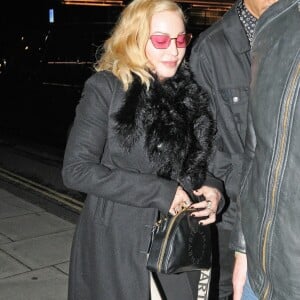 Exclusif - La légende de la pop Madonna et son compagnon Ahlamalik Williams profitent d'un repas de la Saint-Valentin au restaurant Fucina à Londres 14 février 2020.