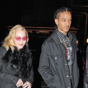 Exclusif - La légende de la pop Madonna et son compagnon Ahlamalik Williams profitent d'un repas de la Saint-Valentin au restaurant Fucina à Londres 14 février 2020.