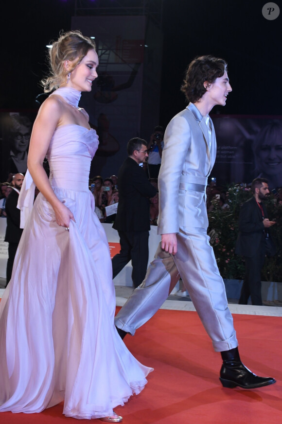 Lily-Rose Depp, Timothée Chalamet - Tapis rouge et avant-première du film "The King" lors du 76ème festival international du film de Venise, la Mostra, le 2 septembre 2019.