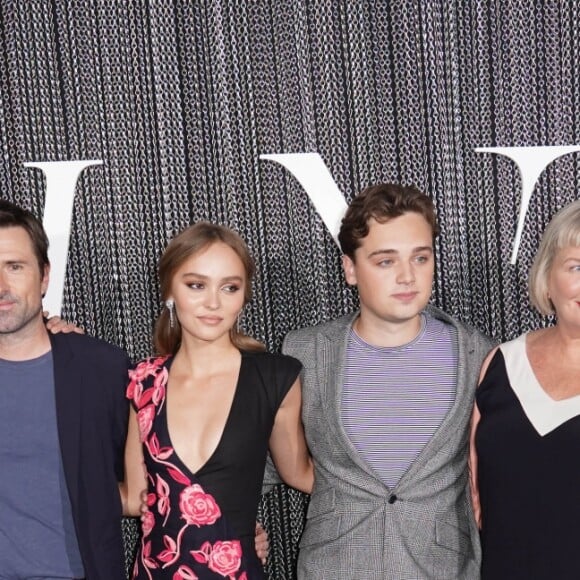 Joel Edgerton, Timothée Chalamet, David Michôd, Lily-Rose Depp, Dean-Charles Chapman, Liz Watts, Sarah Bowen et Nicholas Britell à la projection du film Netflix's "The King" à l'école d'arts visuels de New York City, New York, Etats-Unis, le 1er octobre 2019.