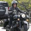 Johnny Hallyday sur l'une de ses Harley Davidson en mai 2017.