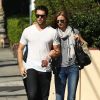 Exclusif - Emily VanCamp et son petit ami Joshua Bowman se rendent chez un ami à West Hollywood  Exclusive - Couple Emily VanCamp and Joshua Bowman stopping by a friends house in West Hollywood, California on February 13, 201413/02/2014 - West Hollywood
