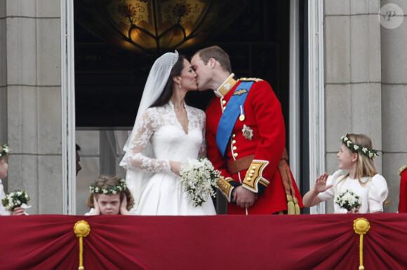 Mariage de Kate Middleton et du prince William d'Angleterre à Londres, le 29 avril 2011. Parmi leurs demoiselles d'honneur, l'adorable boudeuse Grace van Cutsem.