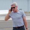 Exclusif - Harrison Ford arrive à Los Angeles avec son jet privé qu'il pilote lui-même le 21 mars 2017.