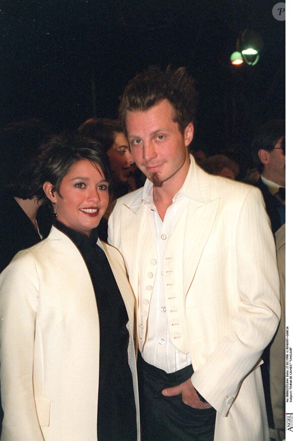 Emma de Caunes et Sinclair lors du dîner des César au Fouquet's, à Paris, le 27 février 1998.