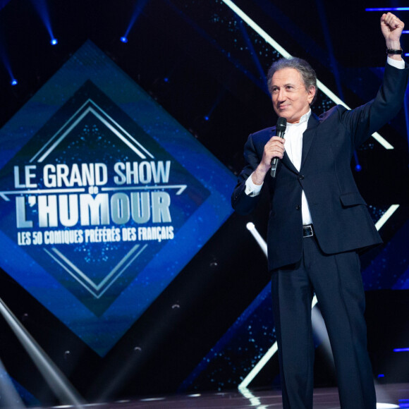 Exclusif - Michel Drucker - Enregistrement de l'émission "Le grand show de l'humour - Les 50 comiques préférés des français 2020" au Palais des Sports de Paris. Le 10 février 2020 © Cyril Moreau / Bestimage