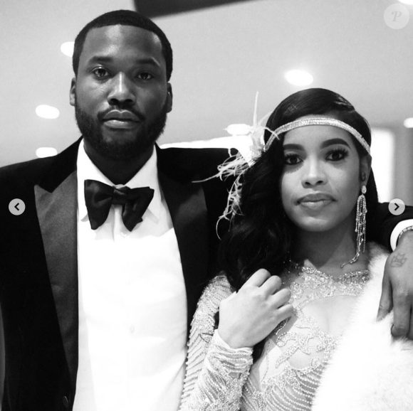 Meek Mill et sa compagne Milan Harris. Mai 2020.