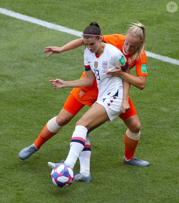 Alex Morgan lors de la finale de la Coupe du monde féminine de football entre les États-Unis et les Pays-Bas, au Parc OL. Lyon, le 7 juillet 2019.