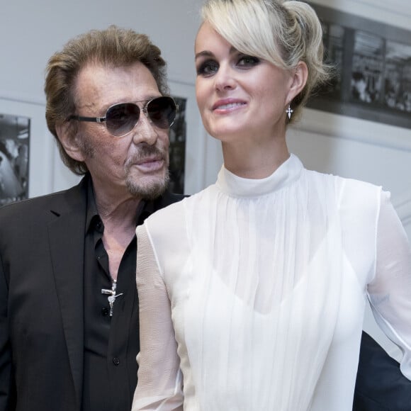 Johnny Hallyday et sa femme Laeticia Hallyday - People au défilé de mode Haute-Couture automne-hiver 2016/2017 "Christian Dior" à Paris. Le 4 juillet 2016 © Olivier Borde / Bestimage