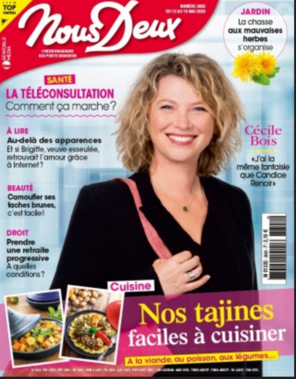 Cécile Bois en couverture du nouveau numéro du magazine "Nous Deux" paru le mardi 12 mai 2020