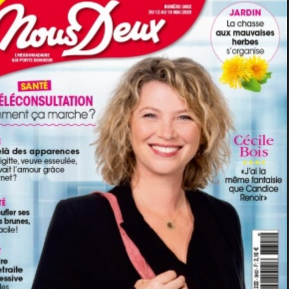 Cécile Bois en couverture du nouveau numéro du magazine "Nous Deux" paru le mardi 12 mai 2020