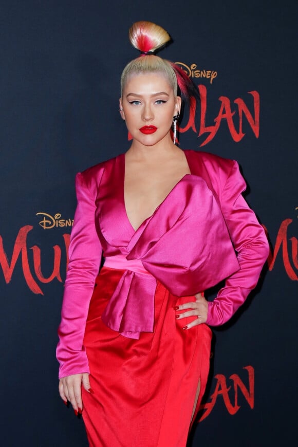 Christina Aguilera assiste à l'avant-première de "Mulan" au théâtre El Capitan, à Hollywood. Los Angeles, le 9 mars 2020.