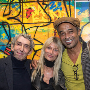 Exclusif - Michel Klein, Isabelle Camus, Yannick Noah, Liliane Jossua (Fondatrice du magasin Montaigne Market) - Vernissage de l'exposition de l'artiste l'artiste Kongo (Cyril Phan) au Montaigne Market à Paris le 17 octobre 2019. © Jerémy Melloul/ Bestimage