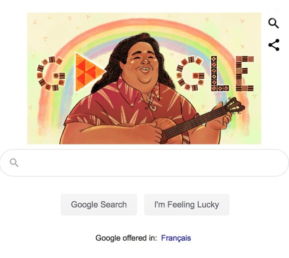 Israel Kamakawiwo'ole, star du Google Doodle le 20 mai 2020.