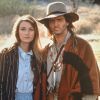 Jane Seymour et Joe Lando - Tournage de la série "Docteur Quinn, femme médecin", 1993.