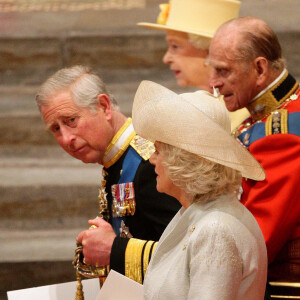 Le prince Charles, son épouse Camilla, la reine Elizabeth et son mari le prince Philip - Mariage de Kate Middleton et du prince William à Londres. Le 29 avril 2011