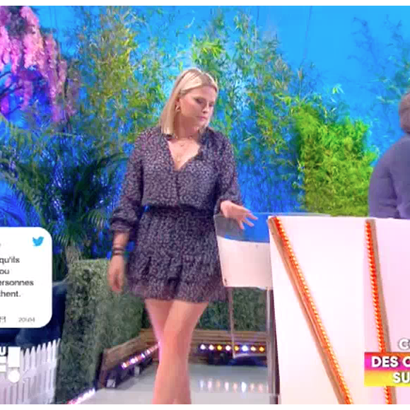 Kelly Vedovelli quite le plateau de "C que du kiff" en direct sur C8. Le 26 mai 2020.