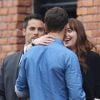 Exclusif - Jamie Dornan et Dakota Johnson s'embrassent sur le tournage de "Cinquante nuances plus sombres" à Vancouver, Canada le 20 juin 2016.