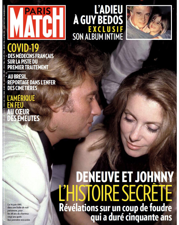 Catherine Deneuve et Johnny Hallyday en couverture de "Paris Match", numéro du 4 juin 2020.