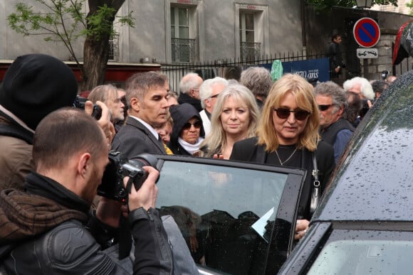 Babette, la femme de Dick Rivers, Natala, la fille de Dick Rivers lors des obsèques de Dick Rivers en l'église Saint-Pierre de Montmartre à Paris le 2 mai 2019.