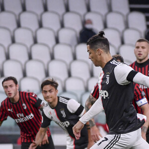 Cristiano Ronaldo lors du match Juventus - Milan AC en demi-finale retour de la Coupe d'Italie. Turin, le 12 juin 2020.