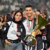 Cristiano Ronaldo, sa compagne Georgina Rodriguez et sa mère Maria Dolores dos Santos Aveiro - Cristiano Ronaldo fête en famille le titre de champion d'Italie avec son équipe la Juventus de Turin à Turin le 19 Mai 2019.