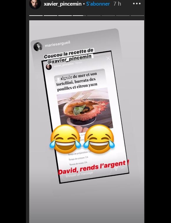Xavier Pincemin de "Top Chef" réagit aux accusations de plagiat de David Galienne, Instagram, 18 juin 2020