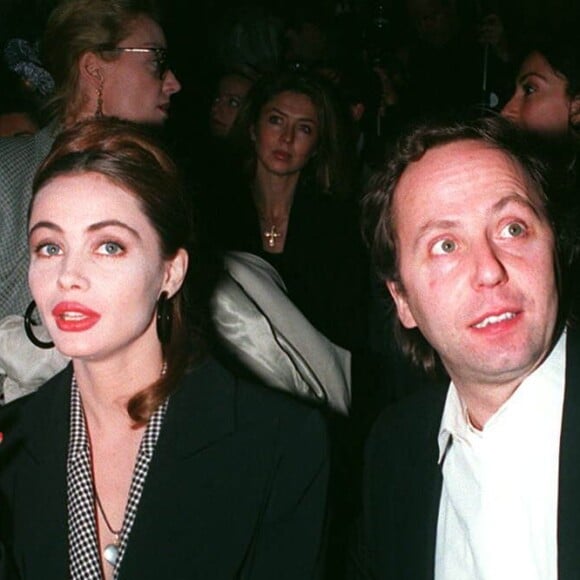 Emmanuelle Béart et Fabrice Luchini au défilé Dior haute-couture à Paris en 1995.