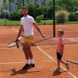 Novak Djokovic et son fils Stefan. Juin 2020.
