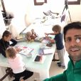 Novak Djokovic, son épouse Jelena Djokovic et leurs deux enfants Stefan et Tara. Mars 2020.