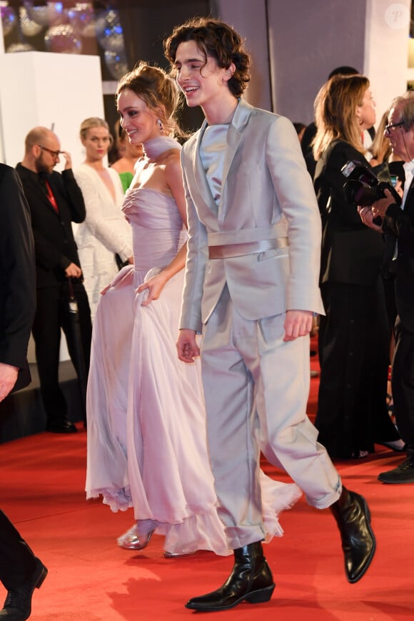 Lily-Rose Depp, Timothée Chalamet - Tapis rouge du film "The King" lors du 76ème festival international du film de Venise, la Mostra, le 2 septembre 2019.