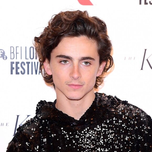 Timothée Chalamet à l'avant-première du film "Le Roi" à Londres, le 3 octobre 2019.