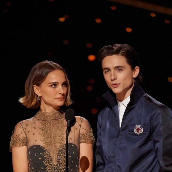 Natalie Portman et Timothée Chalamet lors de la 92ème cérémonie des Oscars 2020 au Hollywood and Highland à Los Angeles, CA, USA, on February 9, 2020. © AMPAS/Zuma Press/Bestimage