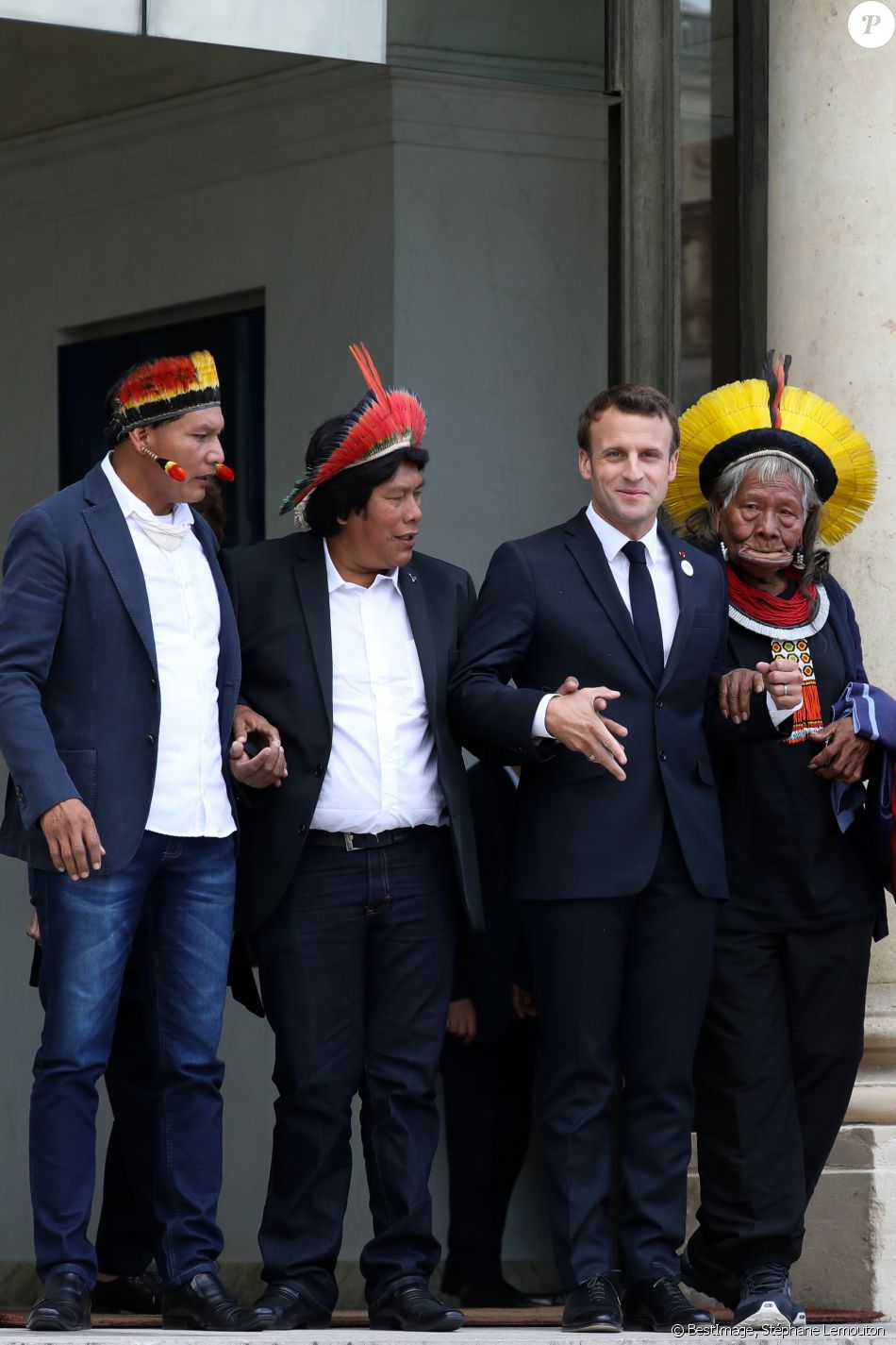 Le président de la république, Emmanuel Macron raccompagne ...