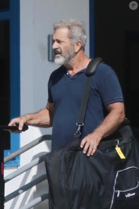 Exclusif - Mel Gibson est allé chercher sa fille Lucia à son cours de piano dans le quartier de Malibu à Los Angeles, le 23 septembre 2019.