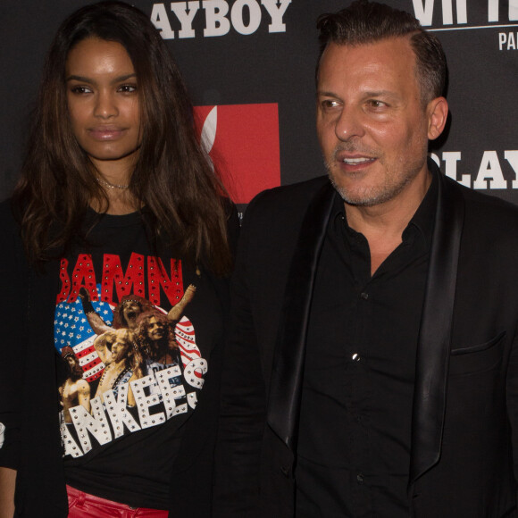 Jean-Roch et sa femme Anaïs Monory - Soirée de lancement du nouveau 1er numéro du magazine "Playboy" au Vip Room à Paris. Le 9 décembre 2016.