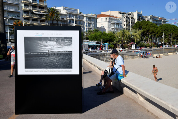 Inauguration de l'exposition des photographies de Nikos Aliagas "Thalassa, peuples de la mer" sur la croisette à Cannes le 25 juin 2020.