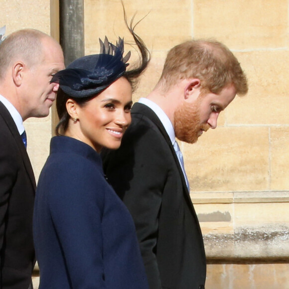 Le prince Harry, duc de Sussex, Meghan Markle, duchesse de Sussex - Arrivées des invités au mariage de la princesse Eugenie d'York et de Jack Brooksbnak à la chapelle Saint George de Windsor le 12 octobre 2018.