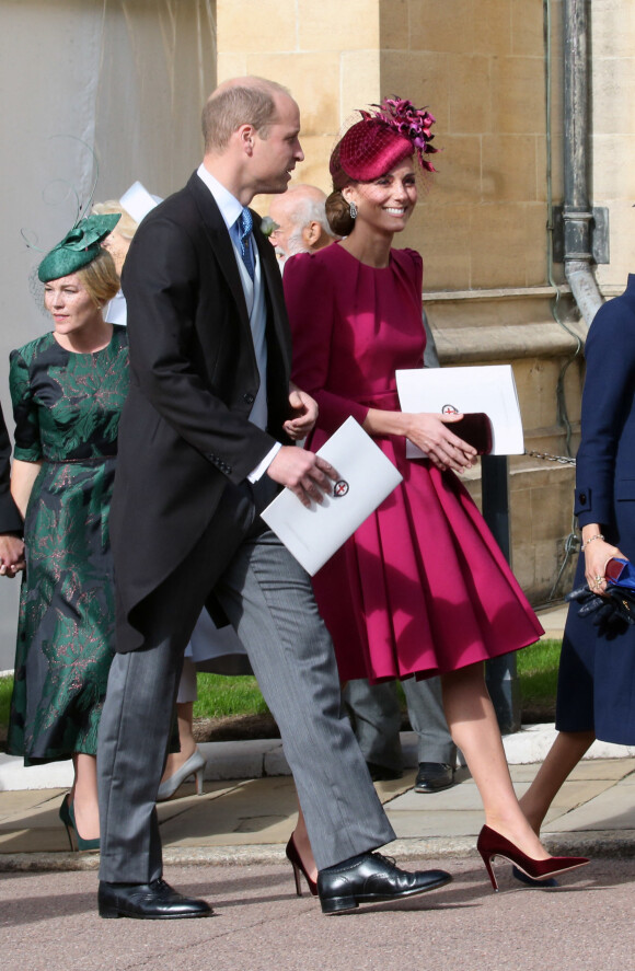 Le prince William, duc de Cambridge, Catherine Kate Middleton, duchesse de Cambridge - Arrivées des invités au mariage de la princesse Eugenie d'York et de Jack Brooksbnak à la chapelle Saint George de Windsor le 12 octobre 2018.