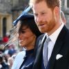 Le prince Harry, duc de Sussex, et Meghan Markle, duchesse de Sussex - Sorties après la cérémonie de mariage de la princesse Eugenie d'York et Jack Brooksbank en la chapelle Saint-George au château de Windsor, Royaume Uni, le 12 octobre 2018.