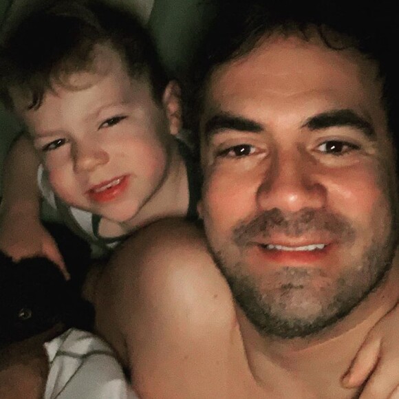 Alex Goude et son fils Elliot sur Instagram, le 15 février 2020