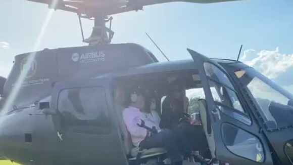 Jean-Paul Belmondo a fait un tour en hélicoptère à Saint-Tropez le 2 juillet 2020.